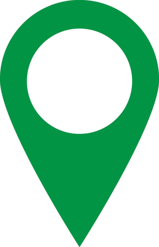 Green map pin icon in flat style. vector