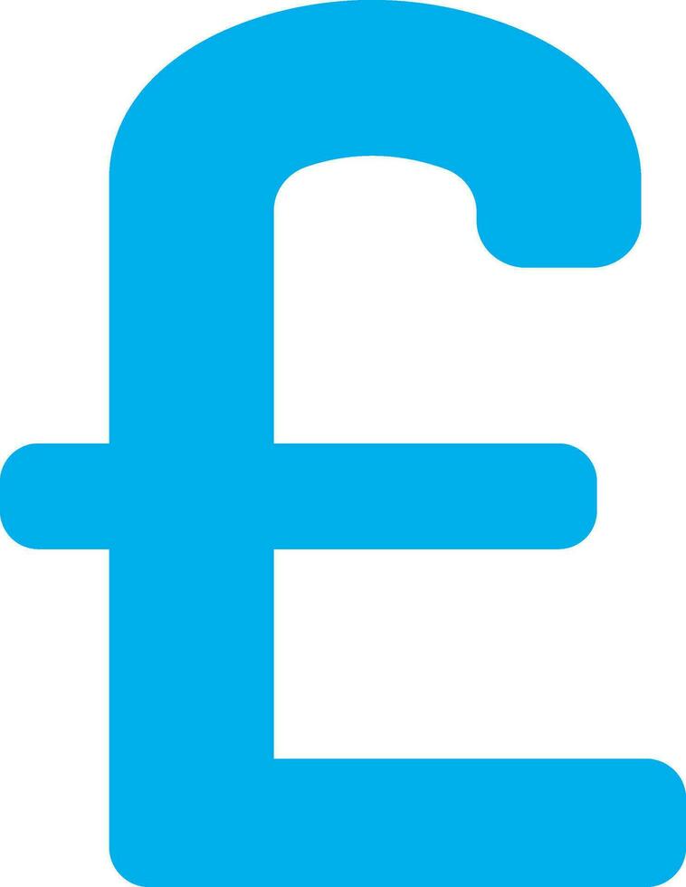 Flat blue pound icon or symbol. vector