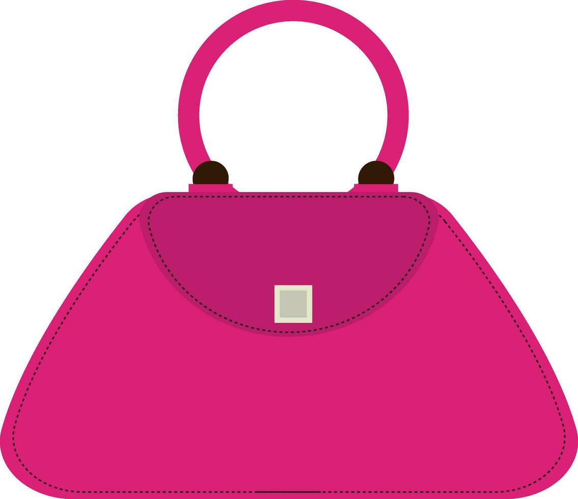 Flat illustration of pink handbag or purse. vector