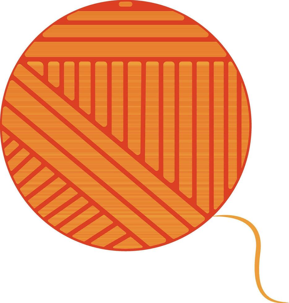 Illustration of ball of wool yarn in golden color. vector