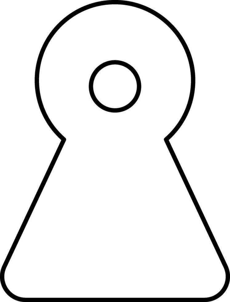 Thin line icon of keyhole. vector