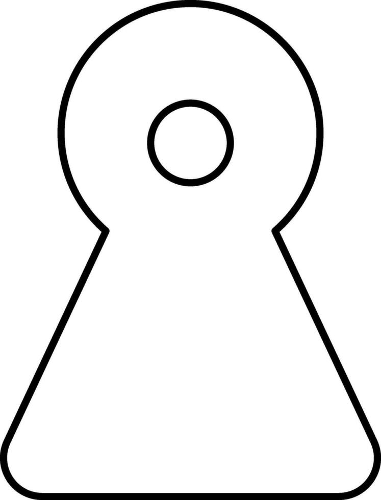 Thin line icon of keyhole. vector