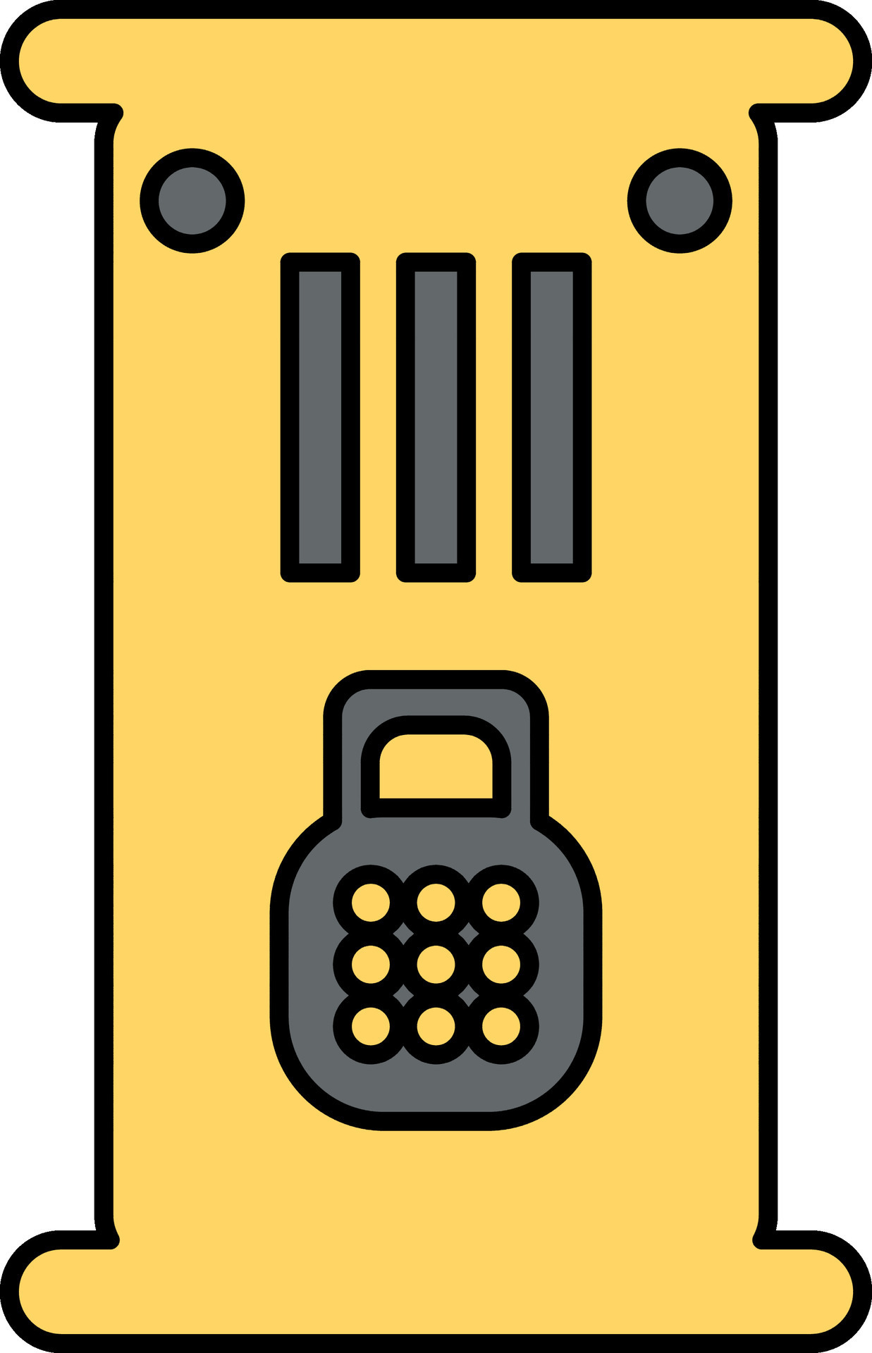 Yellow safe illustration with lock icon. 24909928 Vector Art at Vecteezy