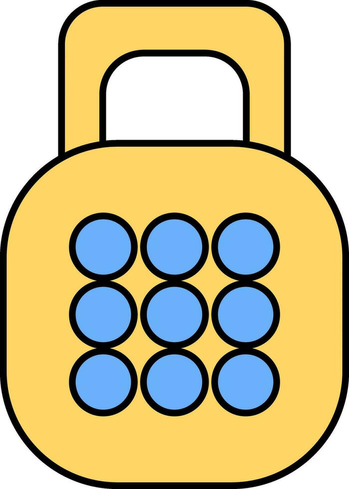 Closed lock icon in yellow color. vector