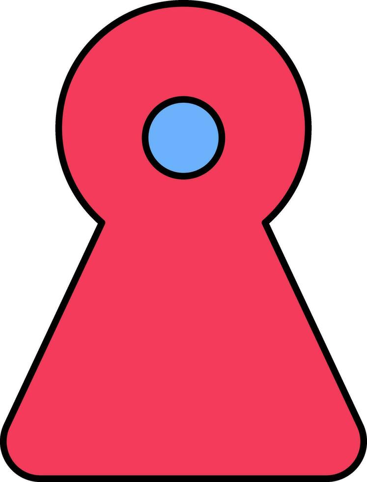 Keyhole icon in red and blue color. vector