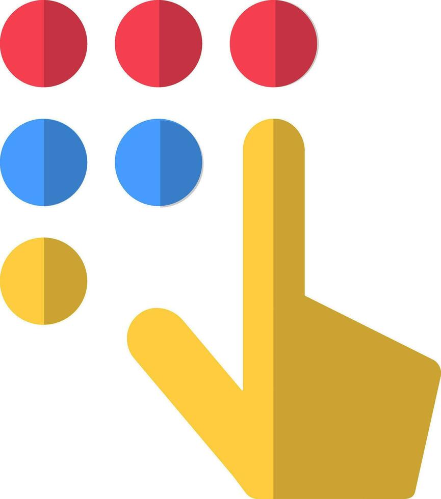 Pin code icon with human hand. vector