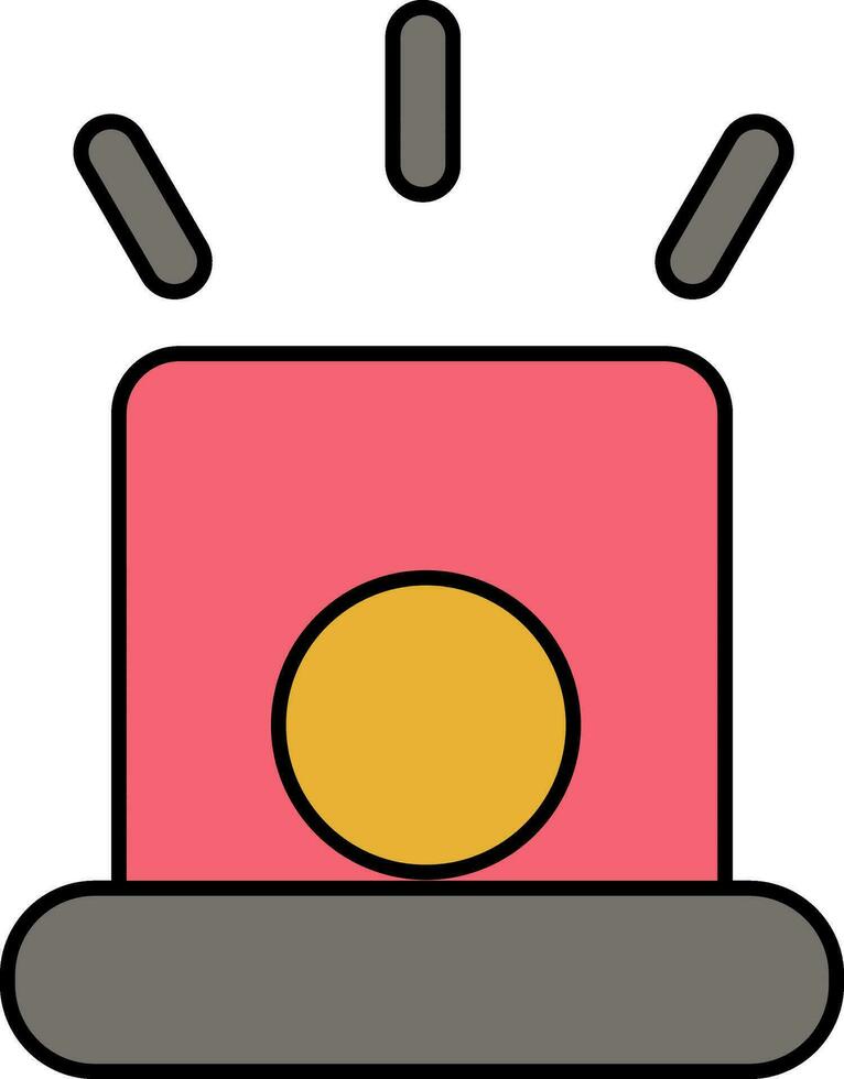 Siren icon in pink and gray color. vector