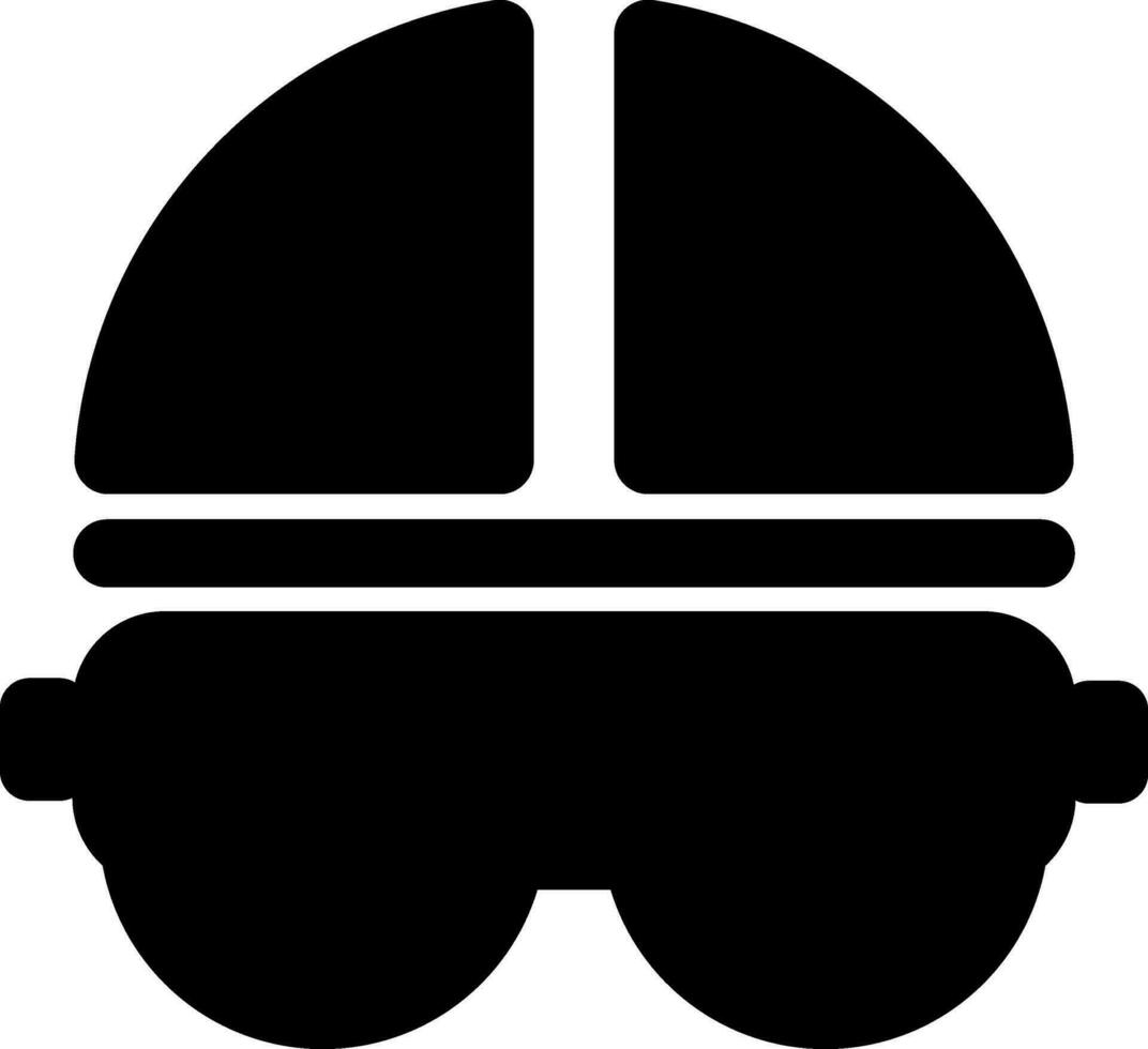 Illustration of hat and sunglasses in black color. vector