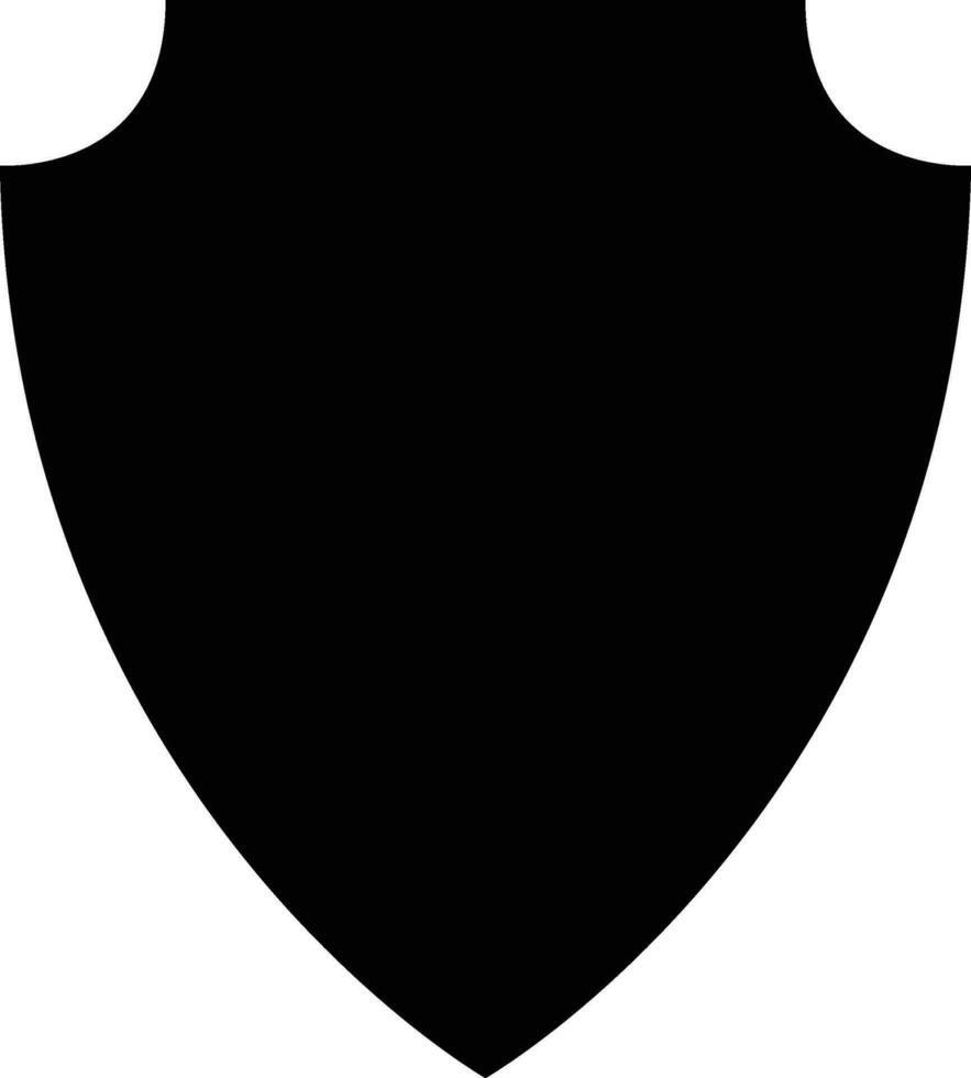 Security shield silhouette of black color. vector