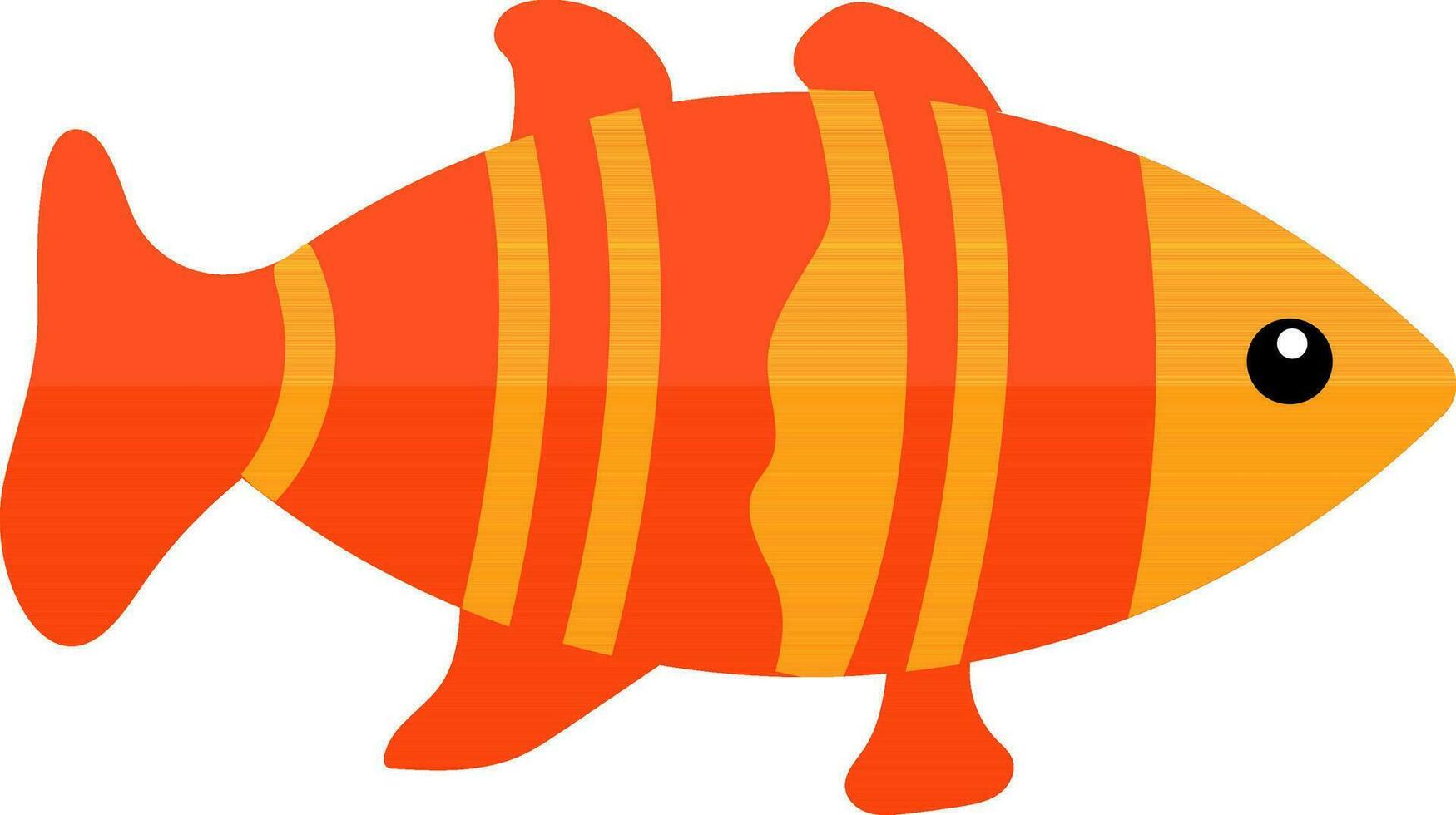 Shiny orange and yellow fish. vector