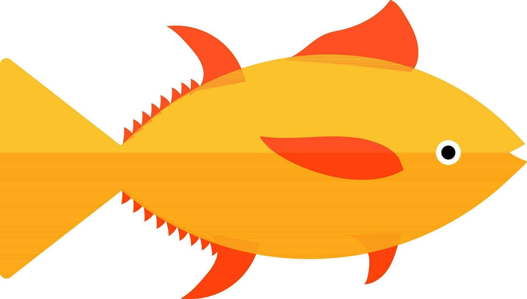 Orange and yellow fish in flat style. vector