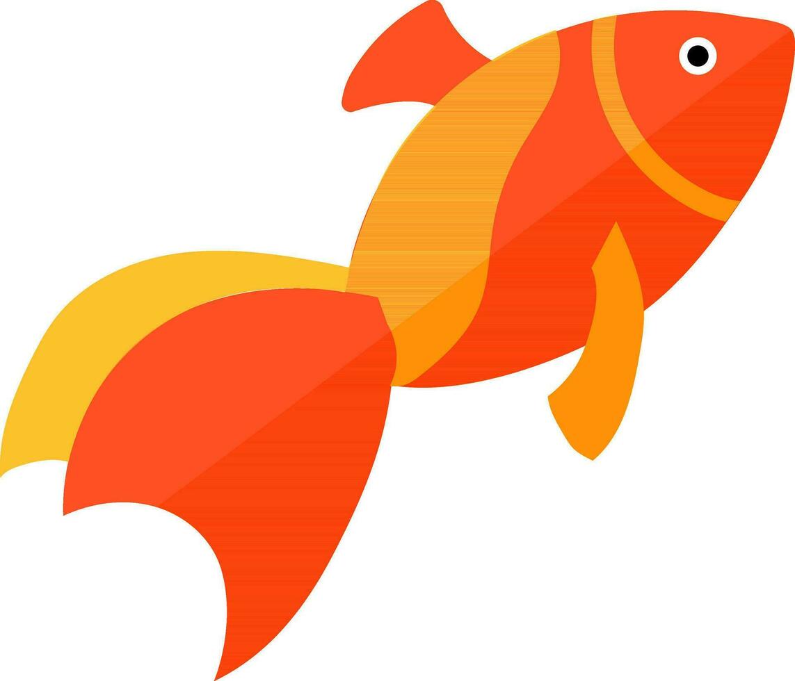 Shiny orange and yellow fish. vector