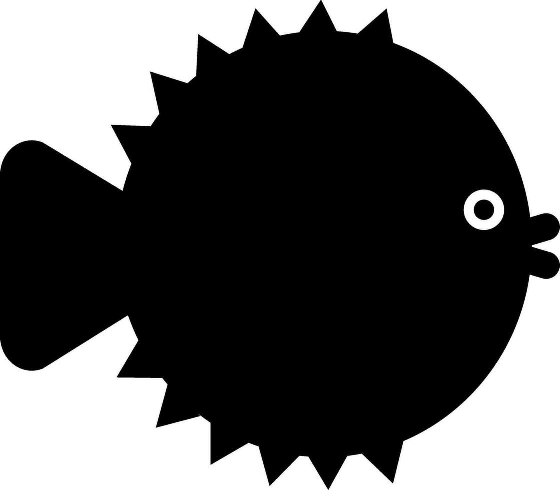Cute black fish on white background. vector