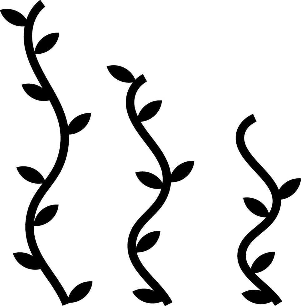 Black leaves on white background. vector