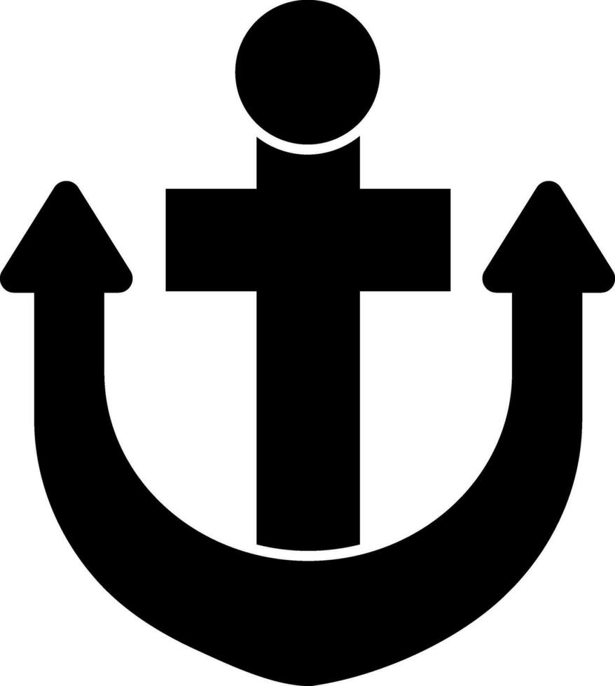 Black anchor icon or symbol. vector