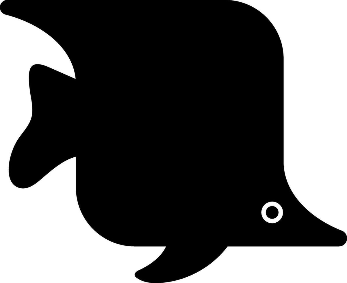Illustration of a black fish on white background. vector
