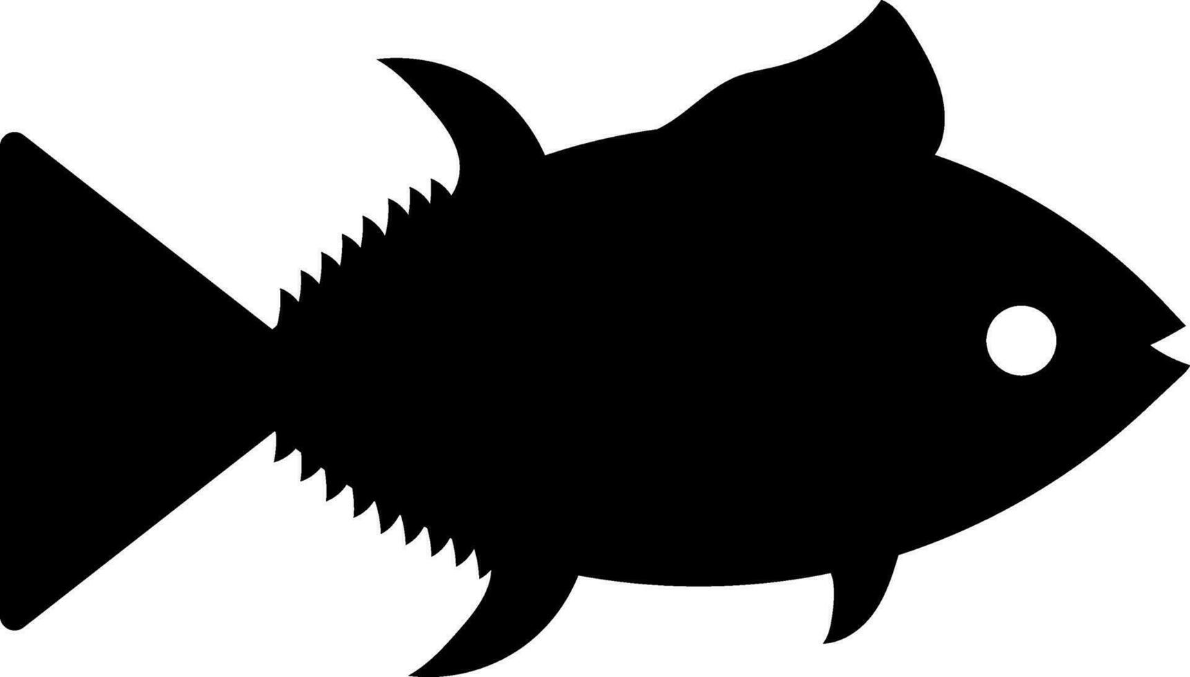 Cute black fish in flat style. vector