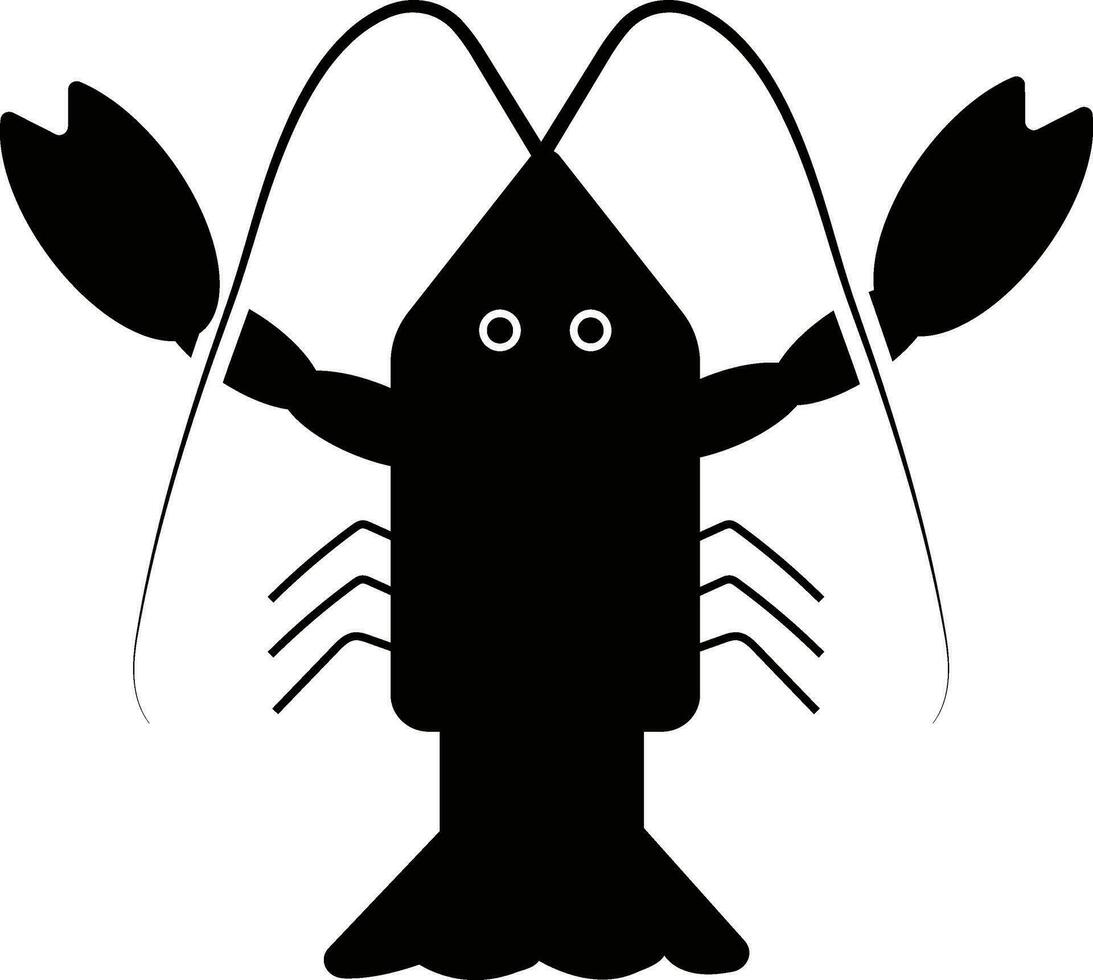 Character of a black lobster. vector