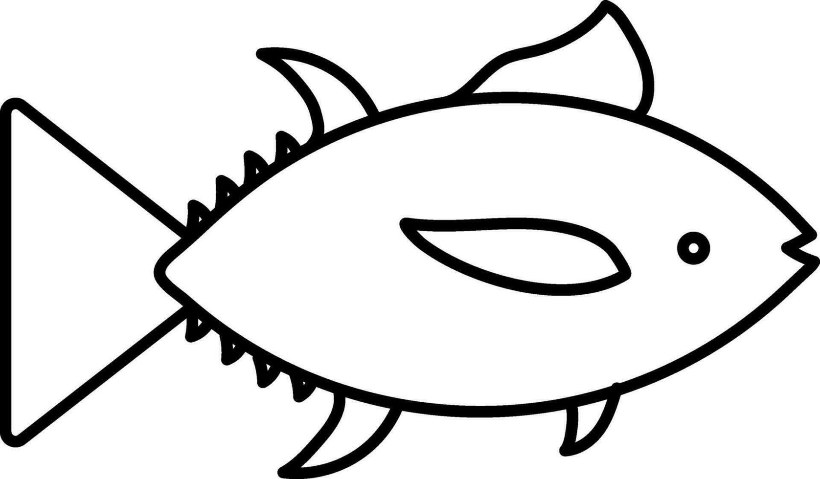 linda pescado en plano estilo. vector