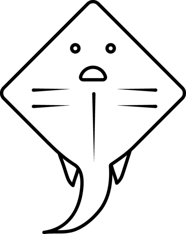 Character of a manta ray. vector