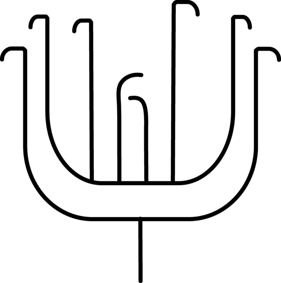 Black line art seaweed icon or symbol. vector