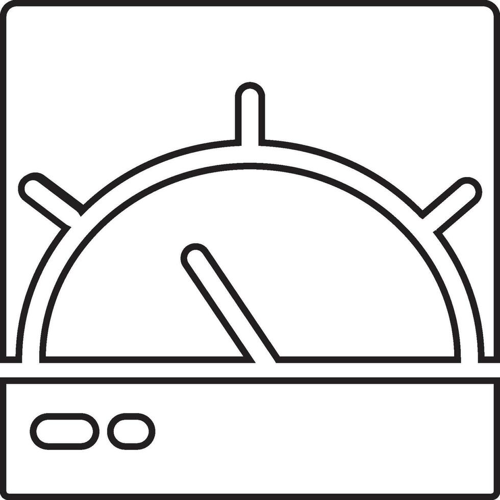 Speedometer icon or symbol in black and white color. vector