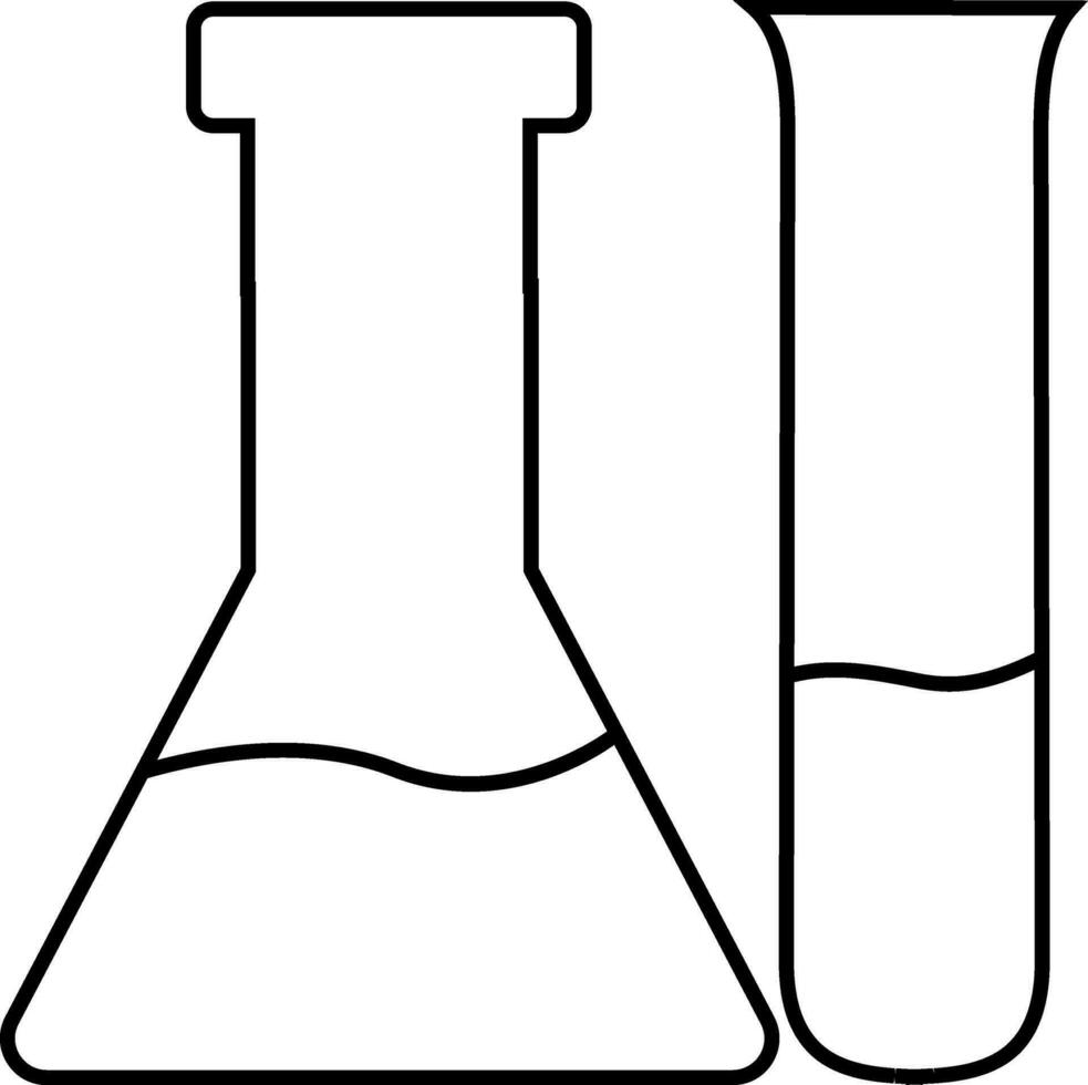 Beaker with test tube. vector