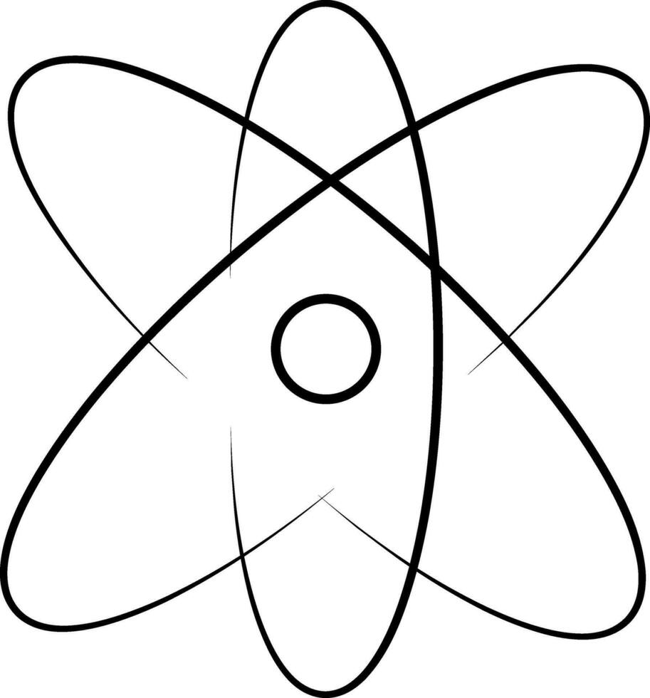 Illustration of atom icon in flat style. vector