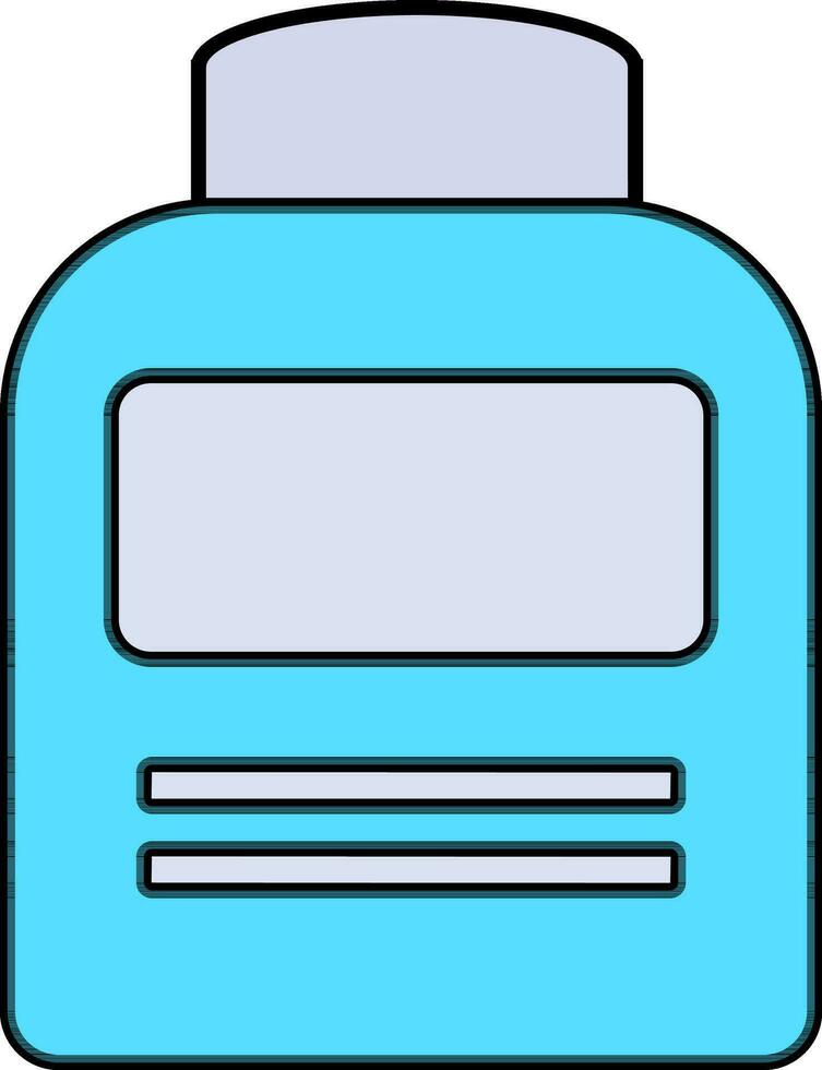 Flat illustration of a gray and blue bottle. vector