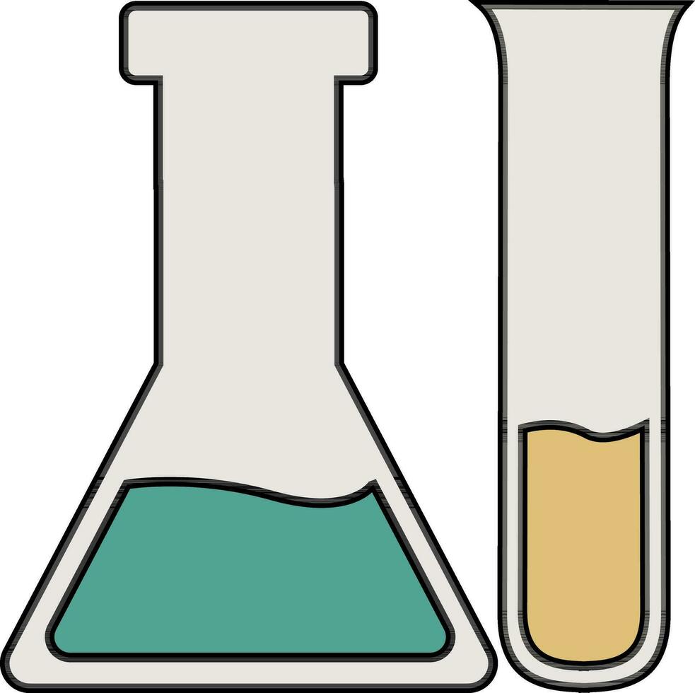 Beaker with test tube. vector