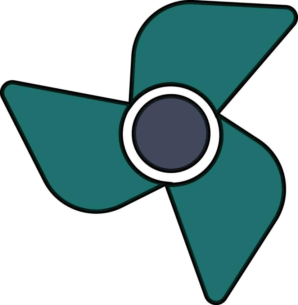 Green fan or energy icon in flat style. vector