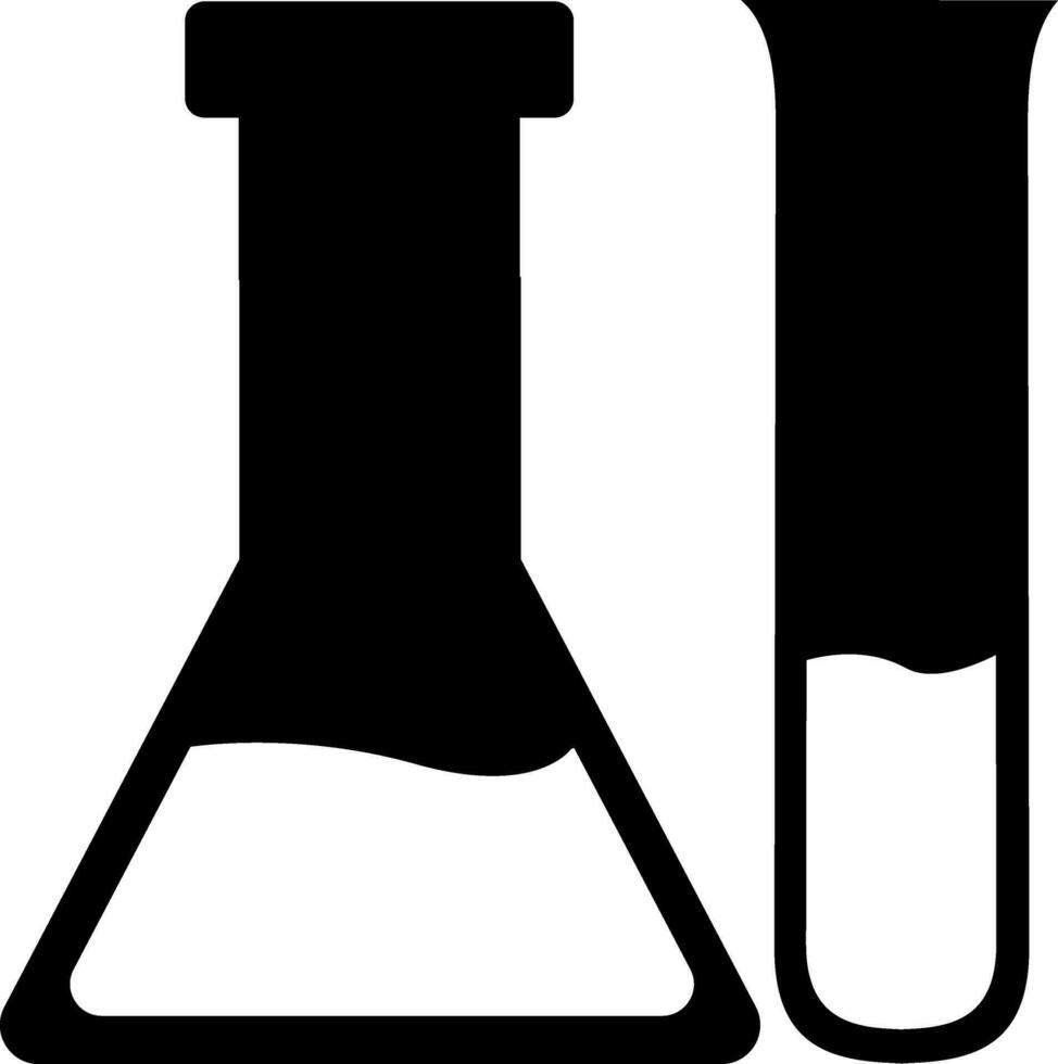 Beaker with test tube. vector