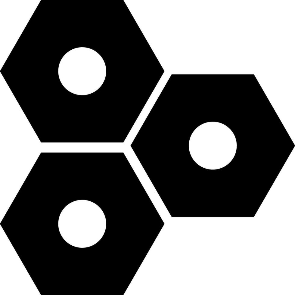 molécula icono en negro color. vector