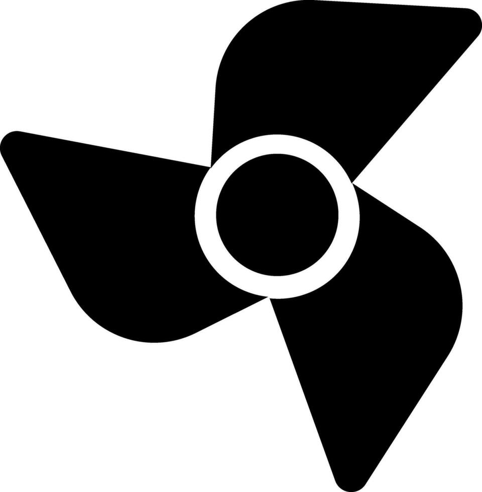 Fan icon black and white color. vector