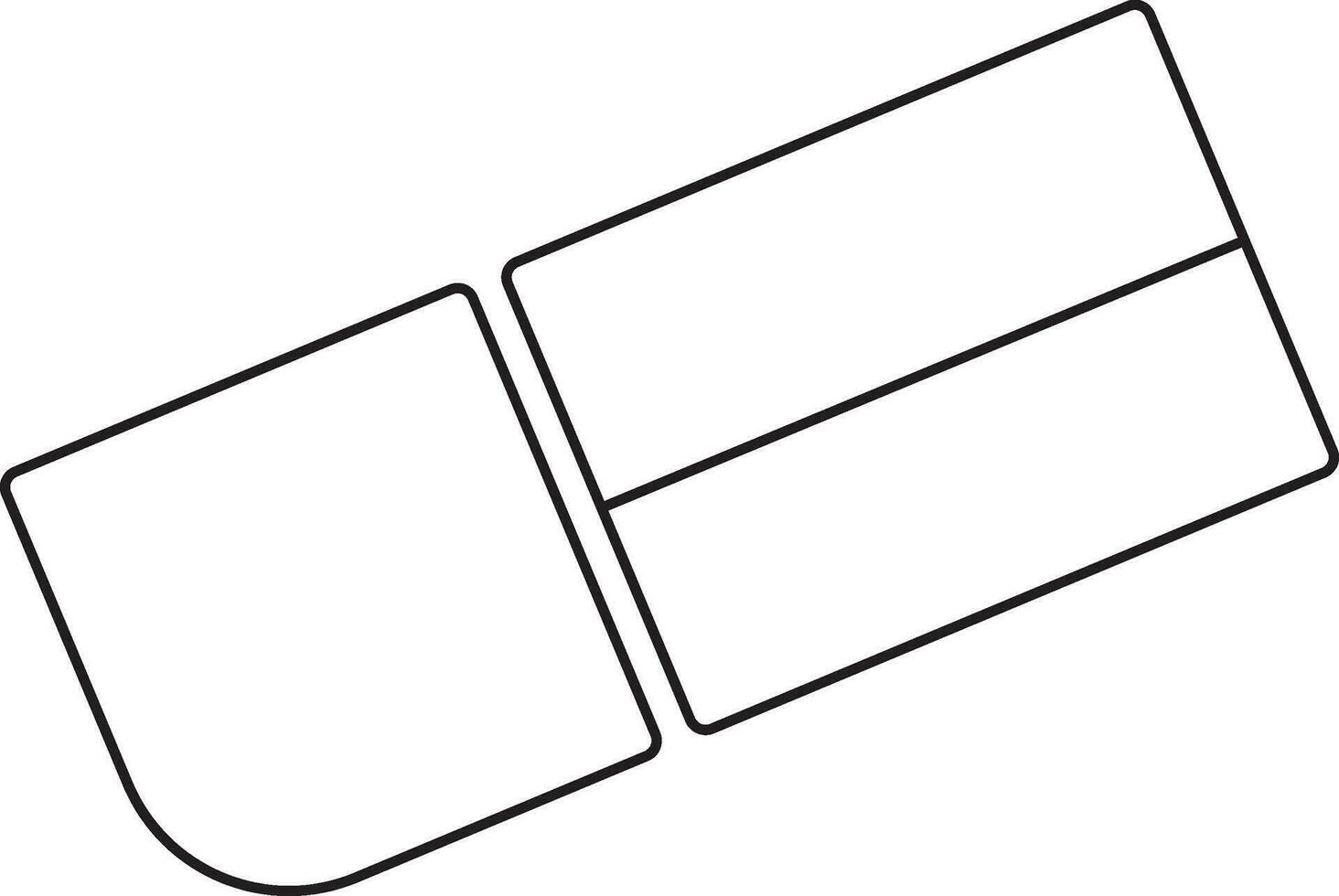 Isolated eraser in black line art. 24910474 Vector Art at Vecteezy