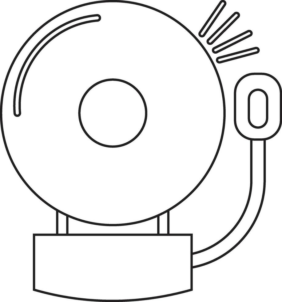 Vinyl record player in black line art. vector