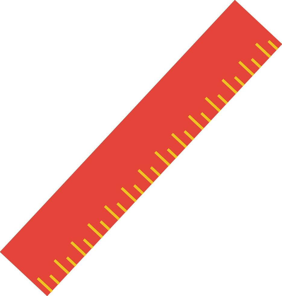 Flat style orange and yellow ruler scale. vector