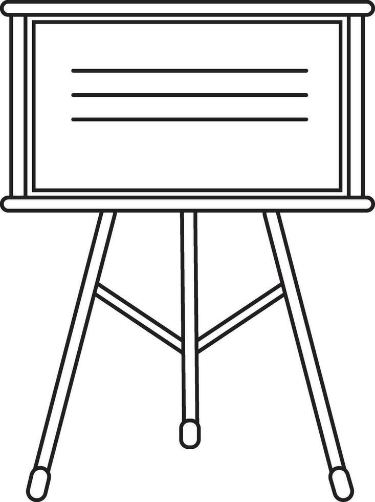 Black line art illustration of school board icon. vector