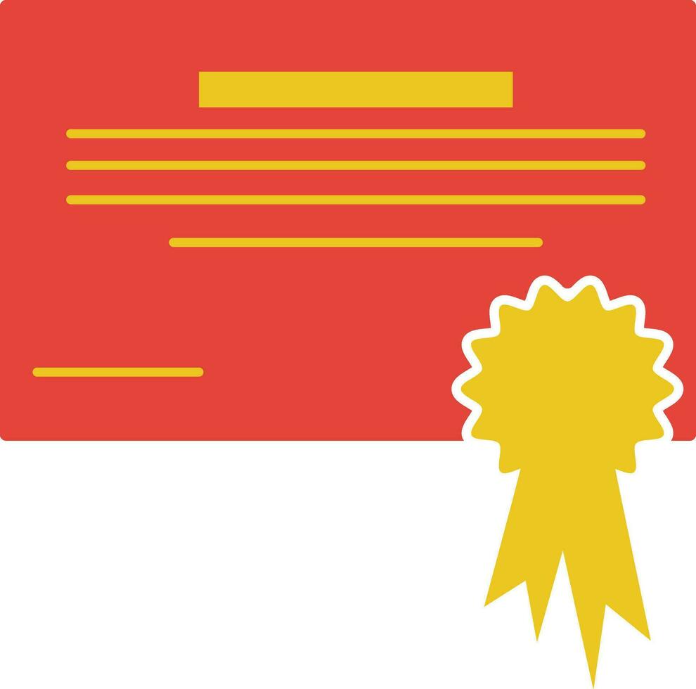naranja y amarillo certificado con insignia. vector