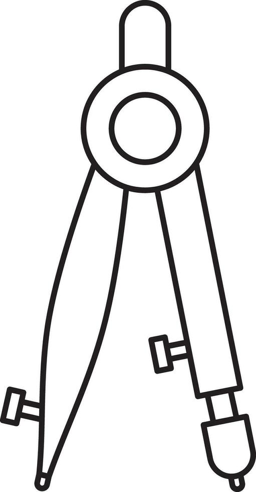 Stroke style of compas icon. vector