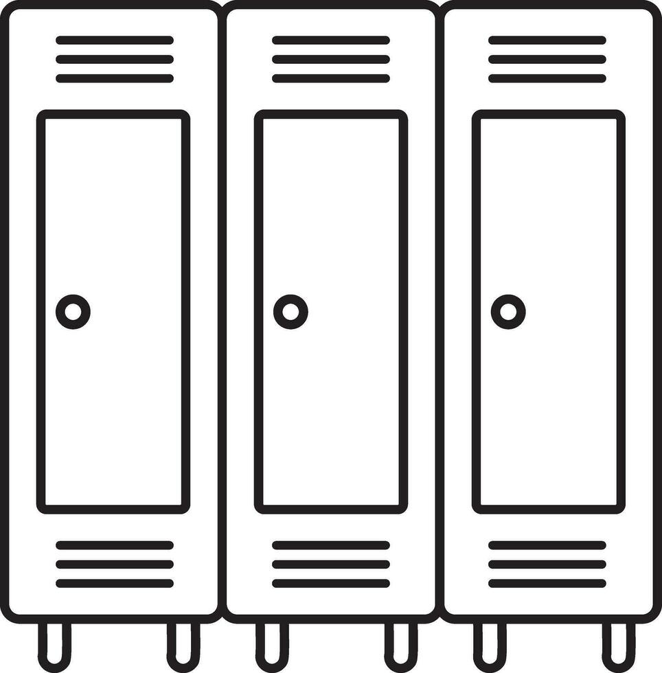 Stroke style of interior school locker icon. vector