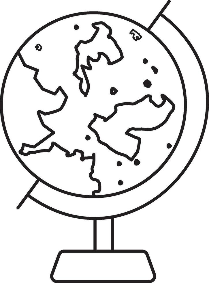 Stroke style of globe icon. vector