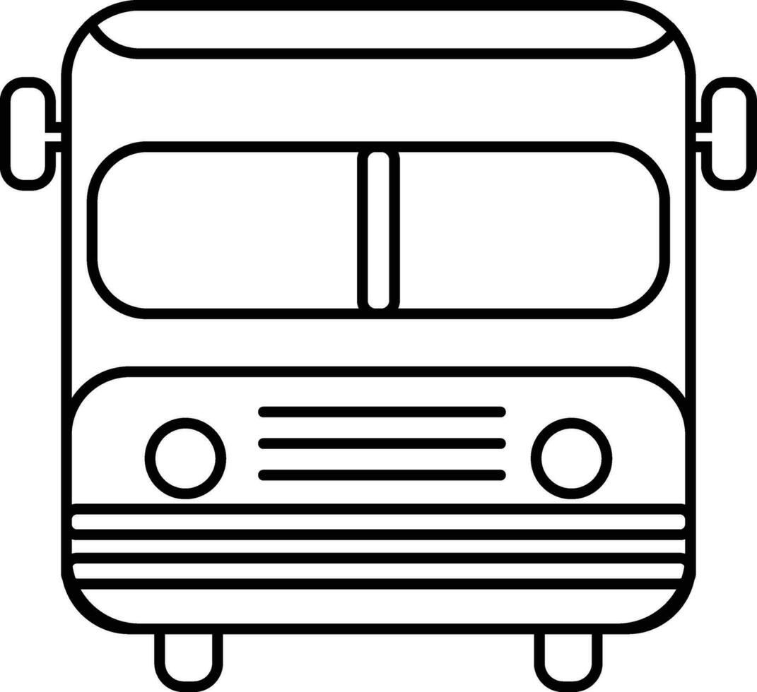 Front view of Bus made with strokes. vector