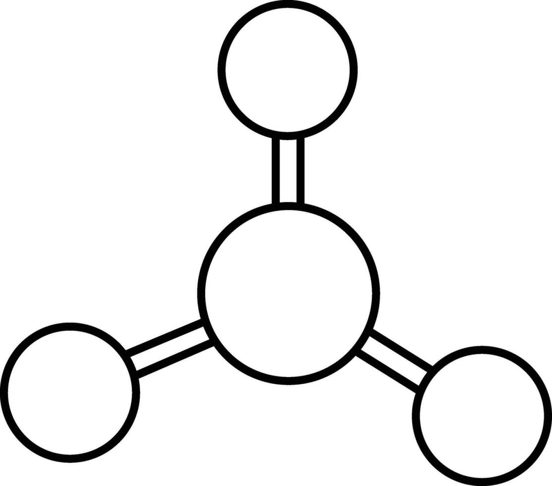 Vector thin line illustration of Molecular structure.