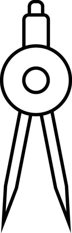 Vector line art illustration of drawing compass.