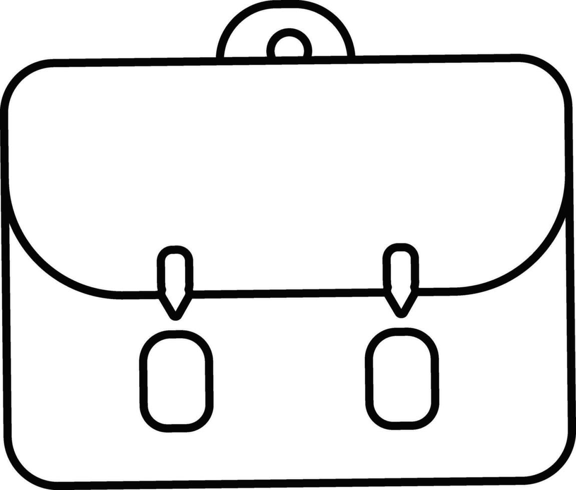 Flat icon of Briefcase made with stroke. vector