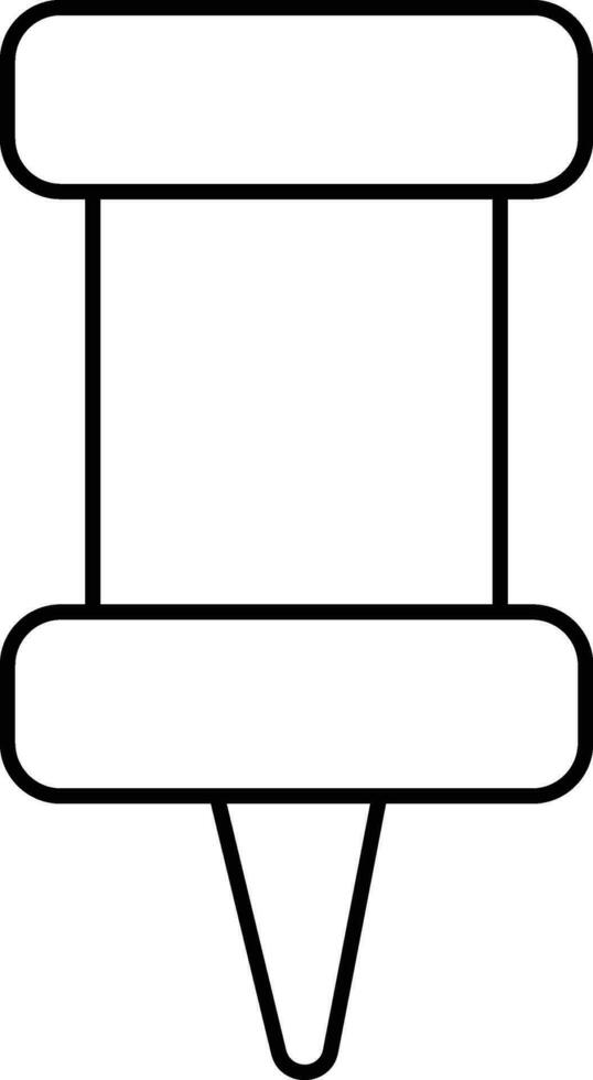 Push pin Line art illustration. vector