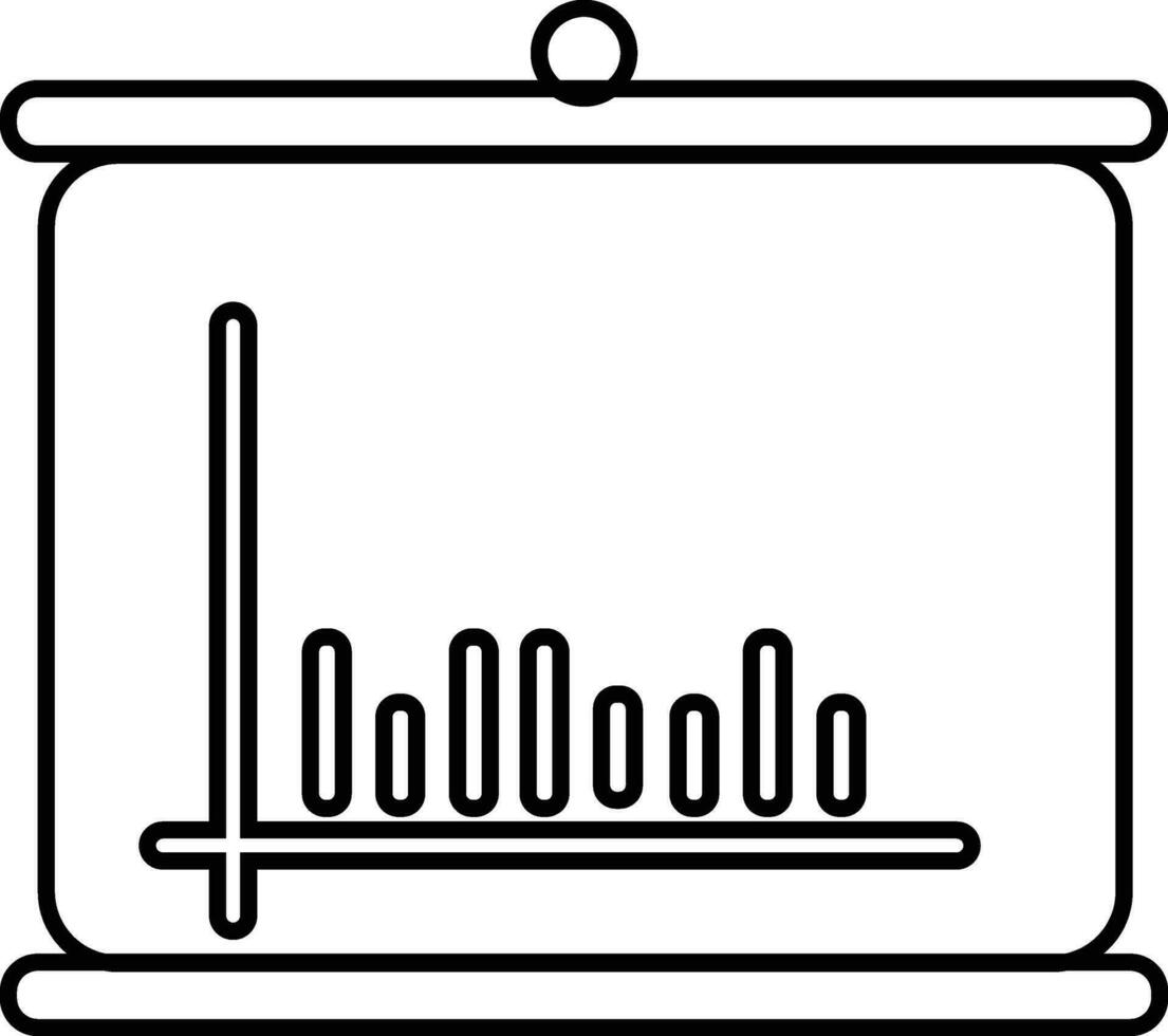 Bar chart illustration on flip board. vector