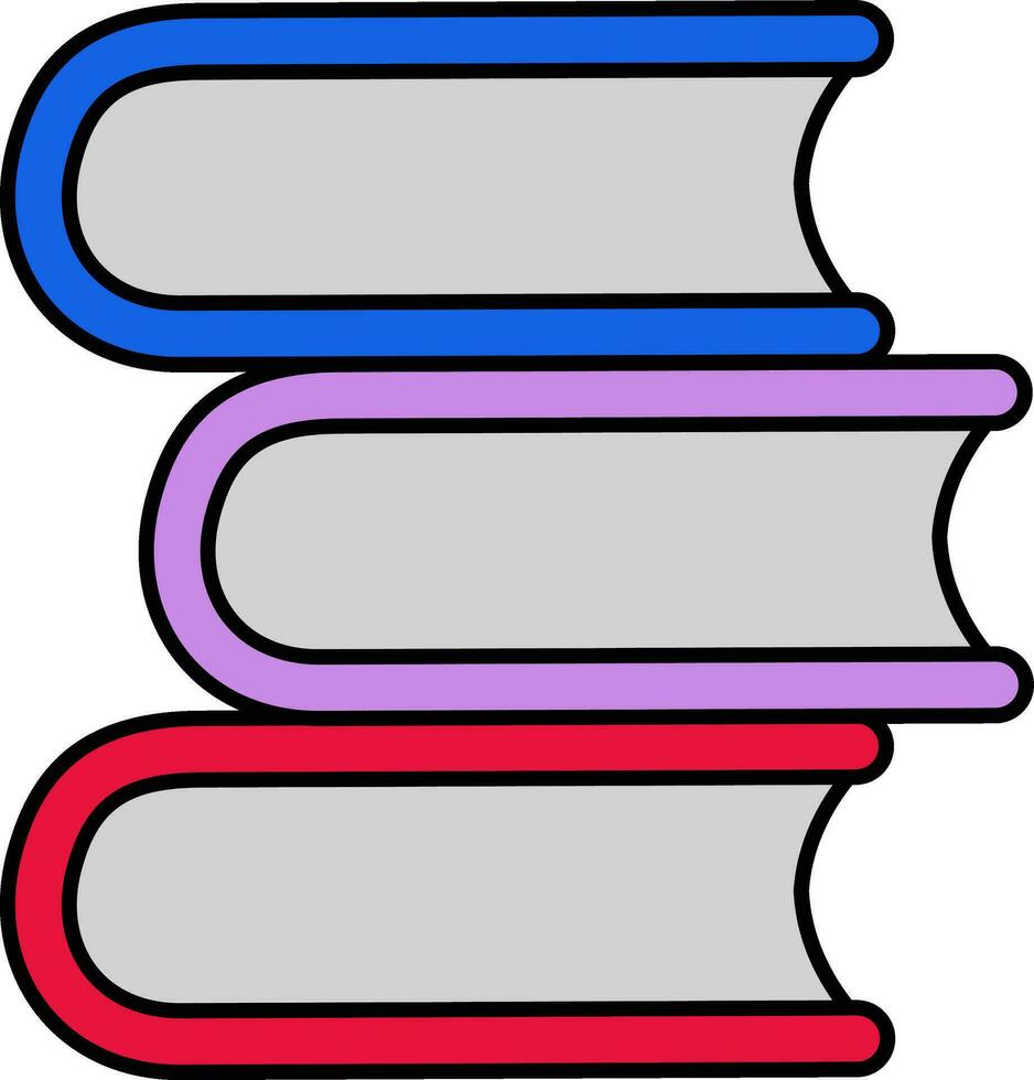 Stack of colorful books in flat style. vector