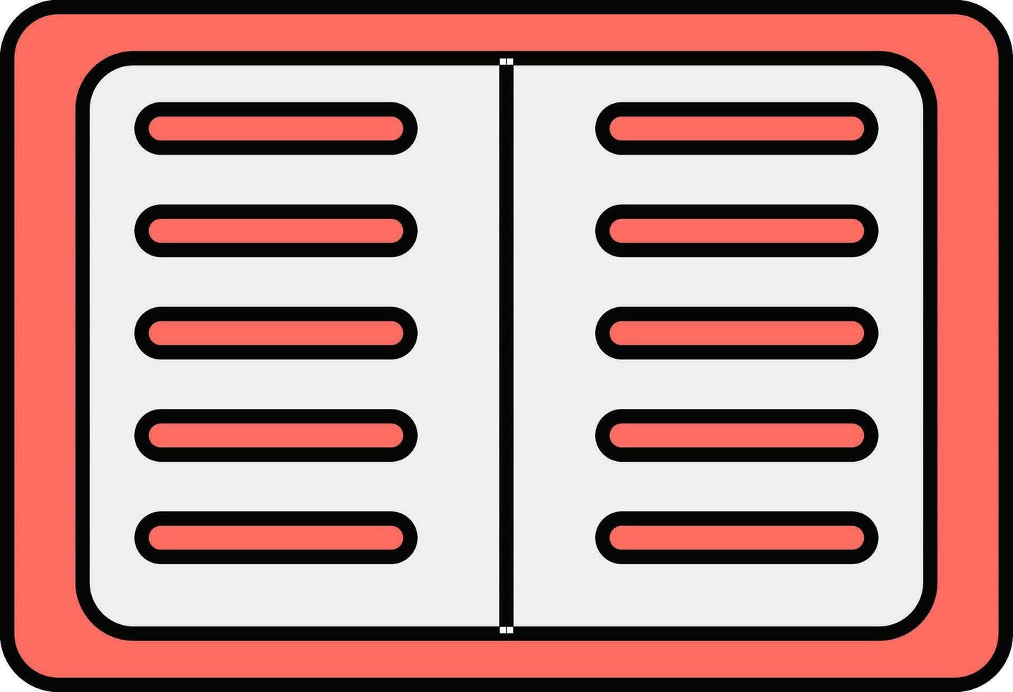 Flat illustration of an open notebook. vector